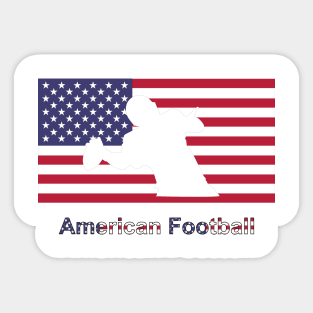 Flag with the silhouette of american football player Sticker